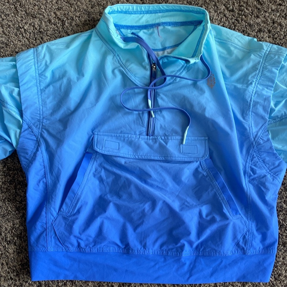 Free People Movement Backspin Quarter Zip Ombre Blue Pullover Jacket Active - Picture 4 of 9